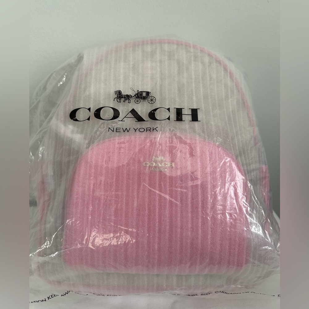 NWT Coach Court Backpack In Signature Canvas— “Barbie” Pink - Picture 6 of 7